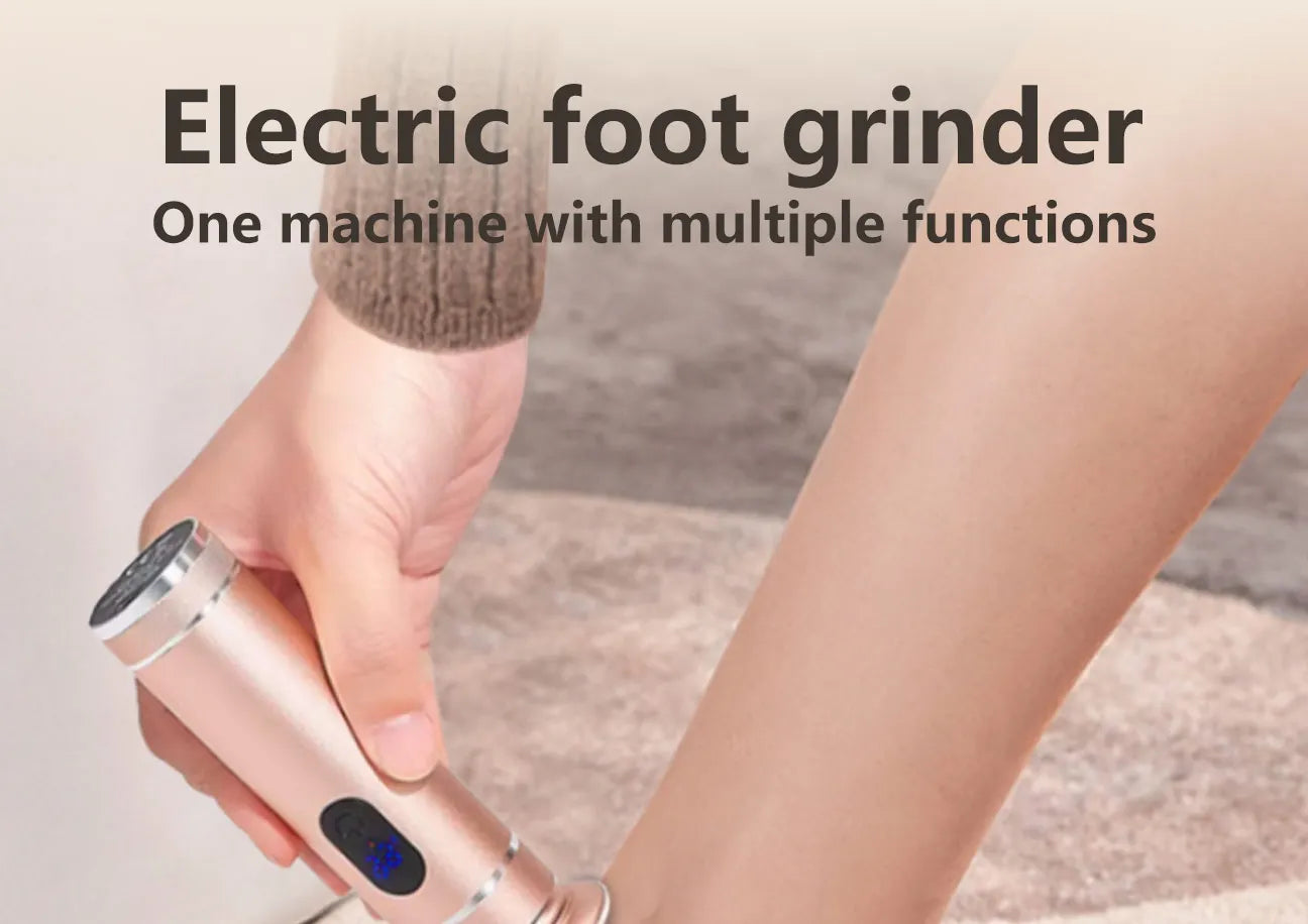 Aluminum Alloy Electric Foot Grinder For Feet - Dual Power Type-C/Battery, Callus & Dead Skin Remover Pedicure Tool