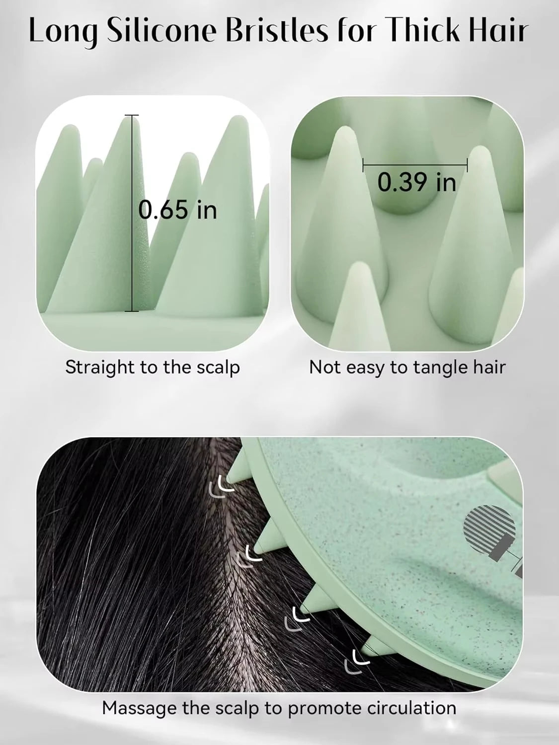 Shampoo Head Scalp Massage Brush Silicone Soft Skin Friendly Hair Washing Massager Comb SPA Massage Brush Beauty Hair Tool