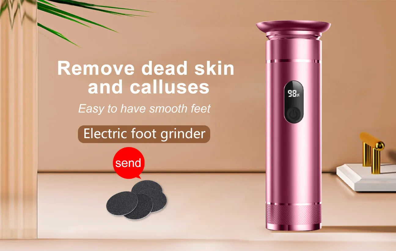 Aluminum Alloy Electric Foot Grinder For Feet - Dual Power Type-C/Battery, Callus & Dead Skin Remover Pedicure Tool