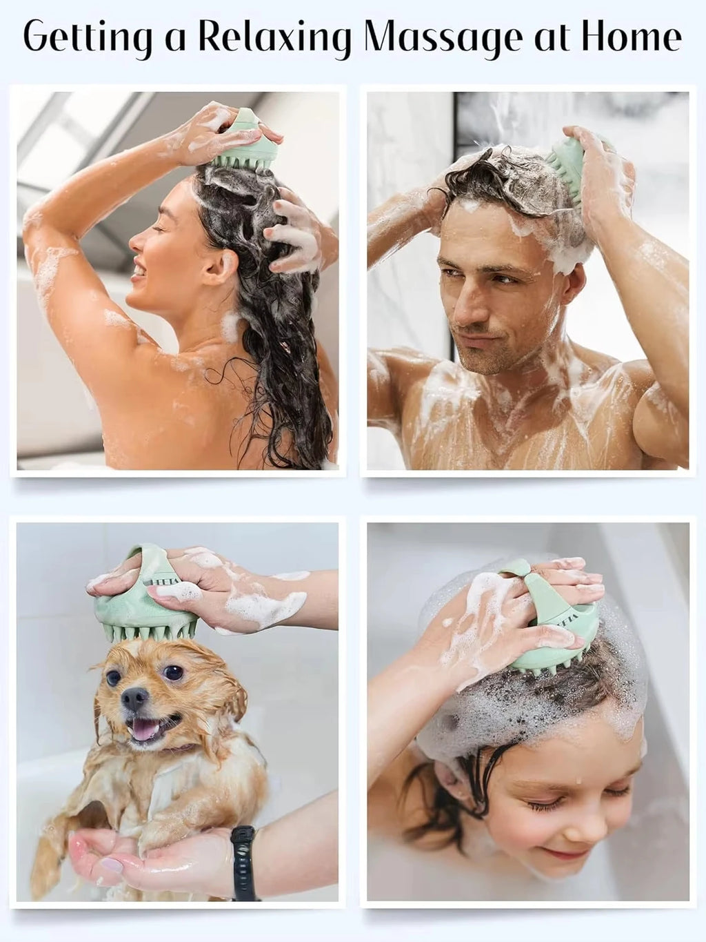 Shampoo Head Scalp Massage Brush Silicone Soft Skin Friendly Hair Washing Massager Comb SPA Massage Brush Beauty Hair Tool