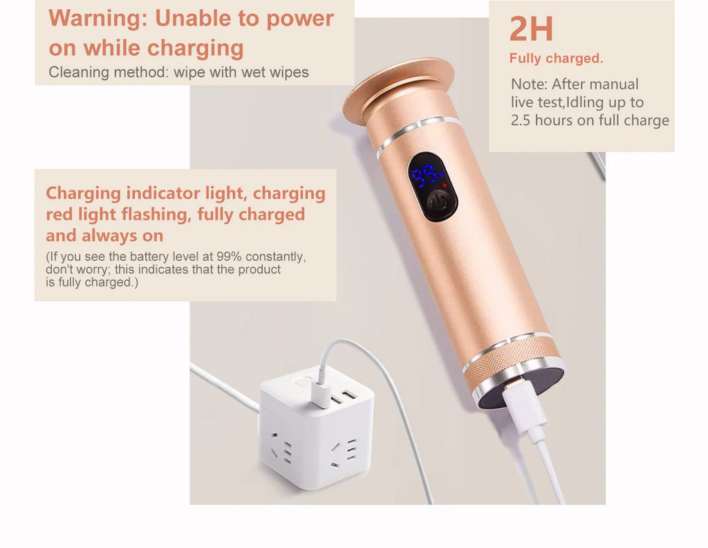 Aluminum Alloy Electric Foot Grinder For Feet - Dual Power Type-C/Battery, Callus & Dead Skin Remover Pedicure Tool