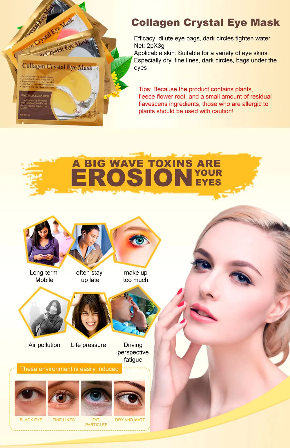 Facial mask for dark circles
